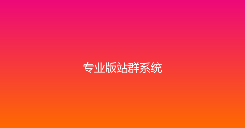 专业版站群系统 封面图