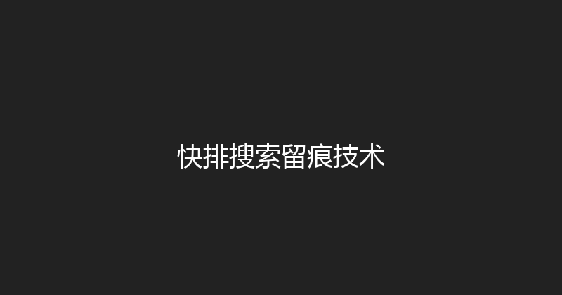 快排搜索留痕技术 封面图