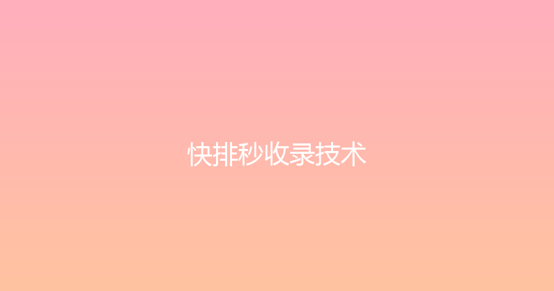 快排秒收录技术 封面图