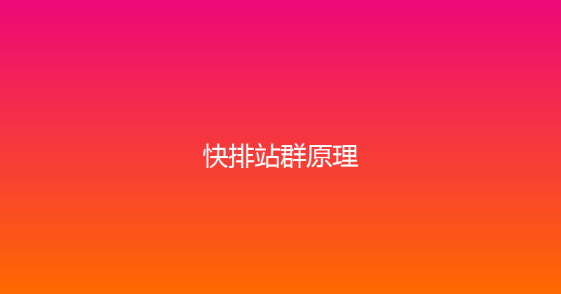 快排站群原理 封面图