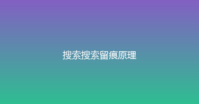 搜索搜索留痕原理 封面图
