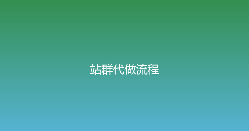 站群代做流程 封面图