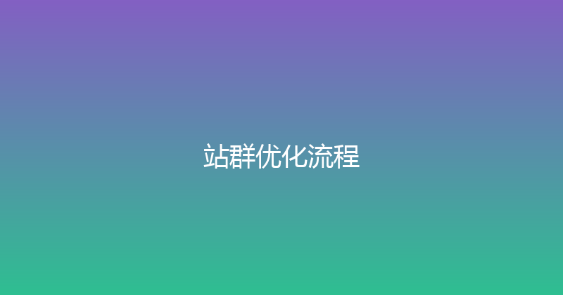 站群优化流程 封面图
