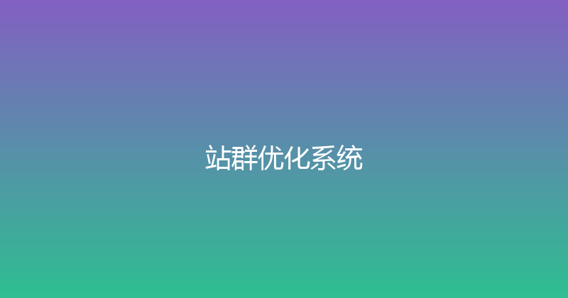 站群优化系统 封面图