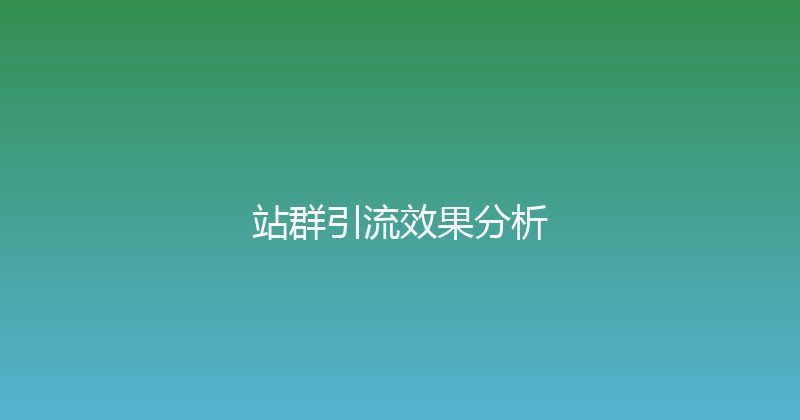 站群引流效果分析 封面图