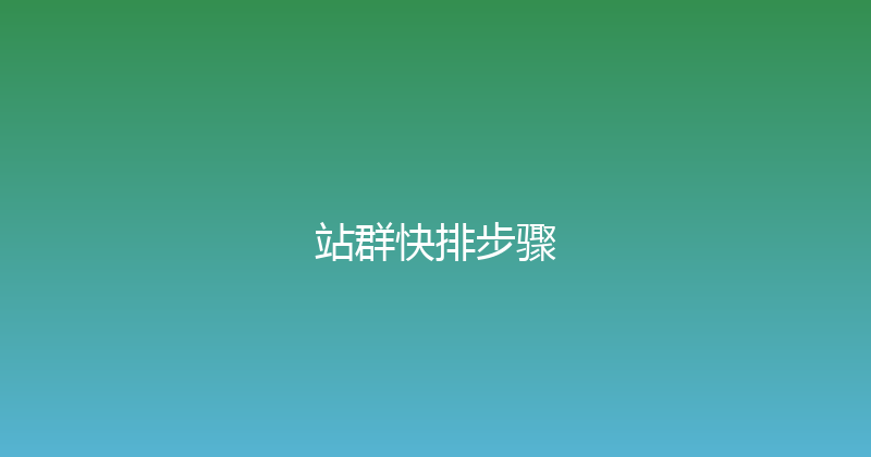 站群快排步骤 封面图