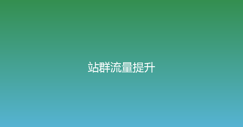 站群流量提升 封面图
