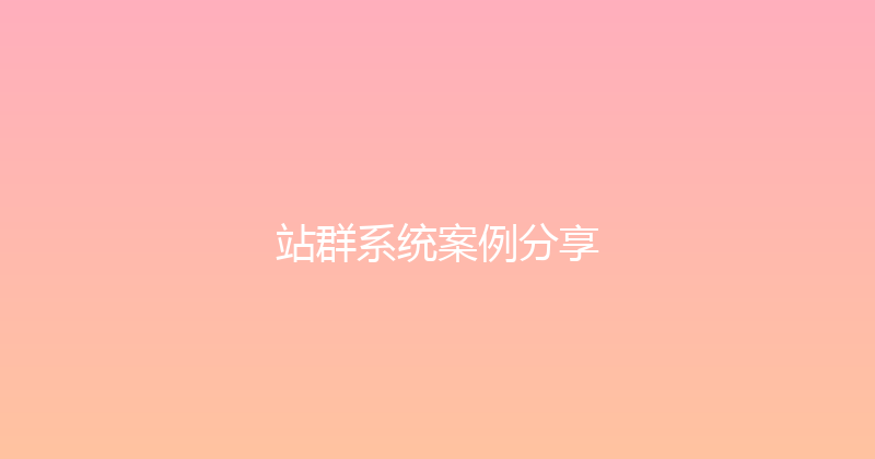 站群系统案例分享 封面图