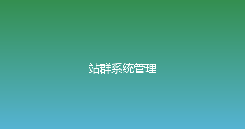 站群系统管理 封面图
