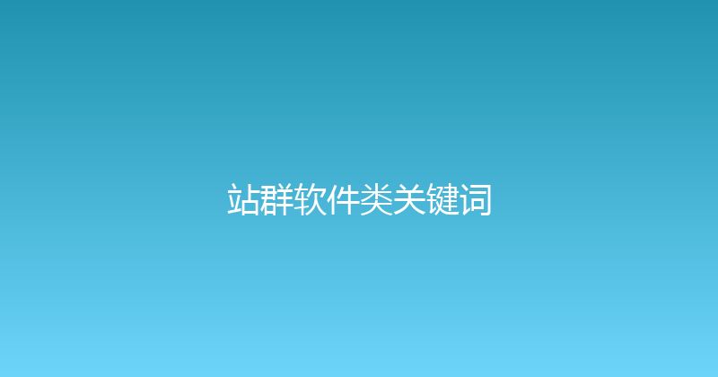 站群软件类关键词 封面图