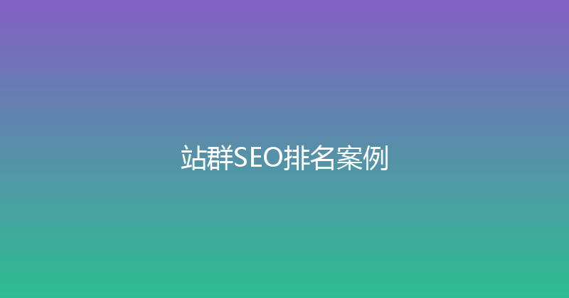 站群SEO排名案例 封面图