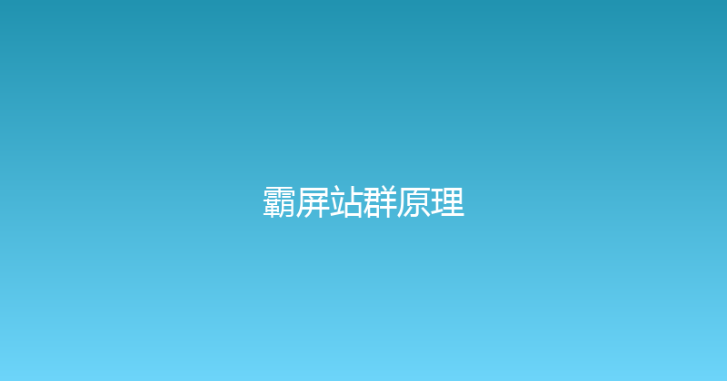 霸屏站群原理 封面图