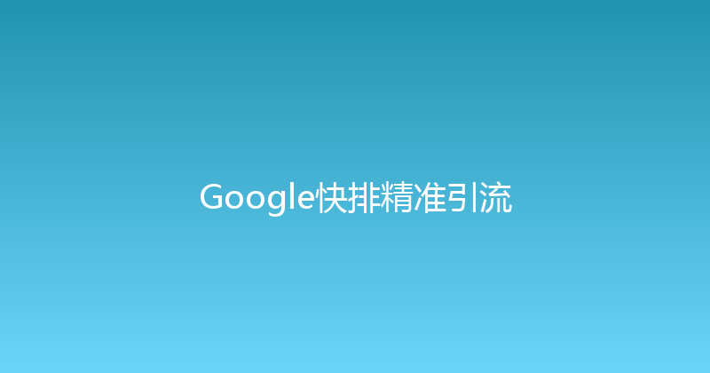 Google快排精准引流 封面图