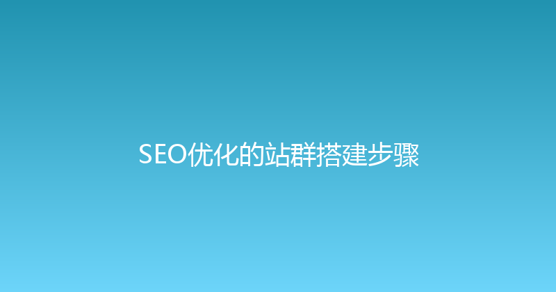 SEO优化的站群搭建步骤 封面图