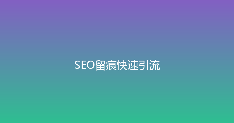 SEO留痕快速引流 封面图